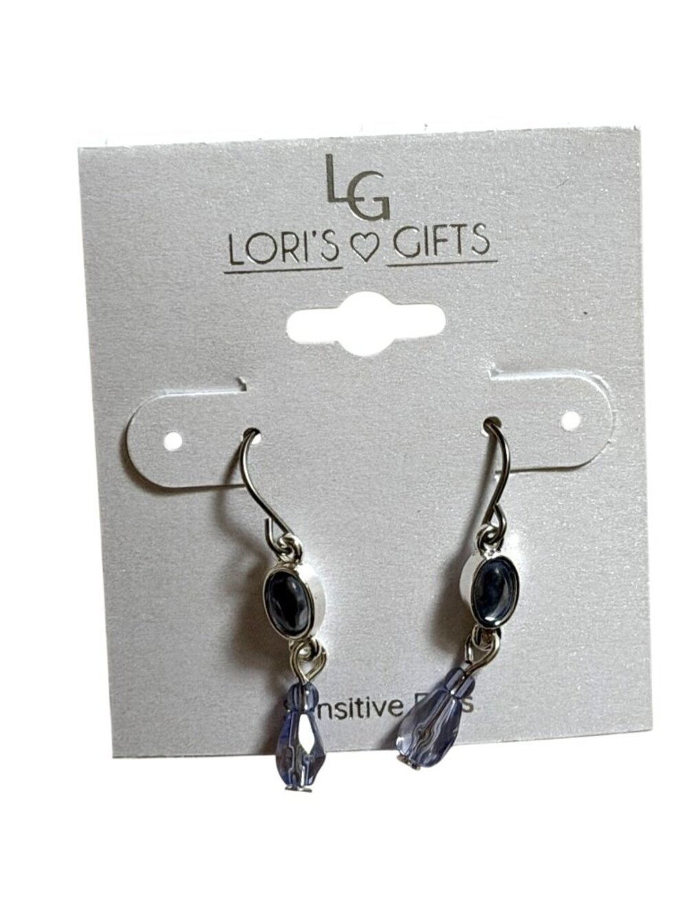 Lori's Gifts Silver Tone Dainty Dangle Earrings W/ Light Purple Stones-New